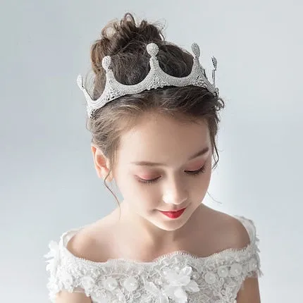 Fashionable Crystal Crowns For Kids - Tiaras for Little Girls - Gold or Silver Color