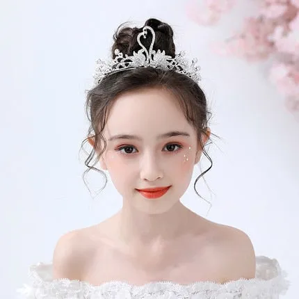 Fashionable Crystal Crowns For Kids - Tiaras for Little Girls - Gold or Silver Color