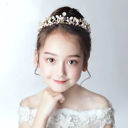 Fashionable Crystal Crowns For Kids - Tiaras for Little Girls - Gold or Silver Color