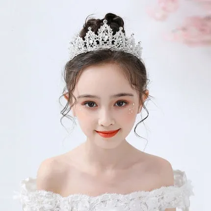 Fashionable Crystal Crowns For Kids - Tiaras for Little Girls - Gold or Silver Color