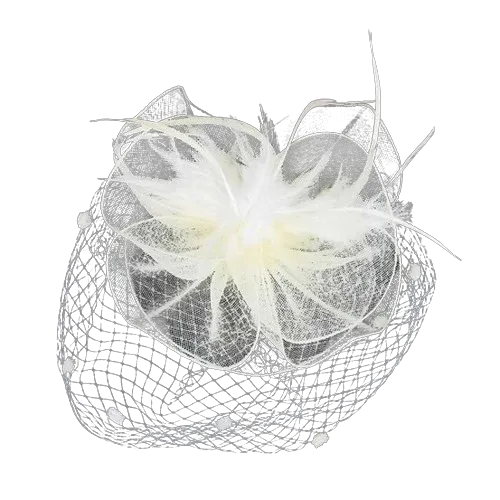 Fiona | Feather Mesh Flower Fascinator