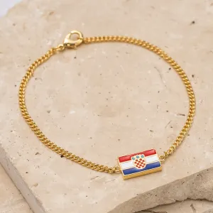 Flag 14k gold plated Bracelet -Croatian