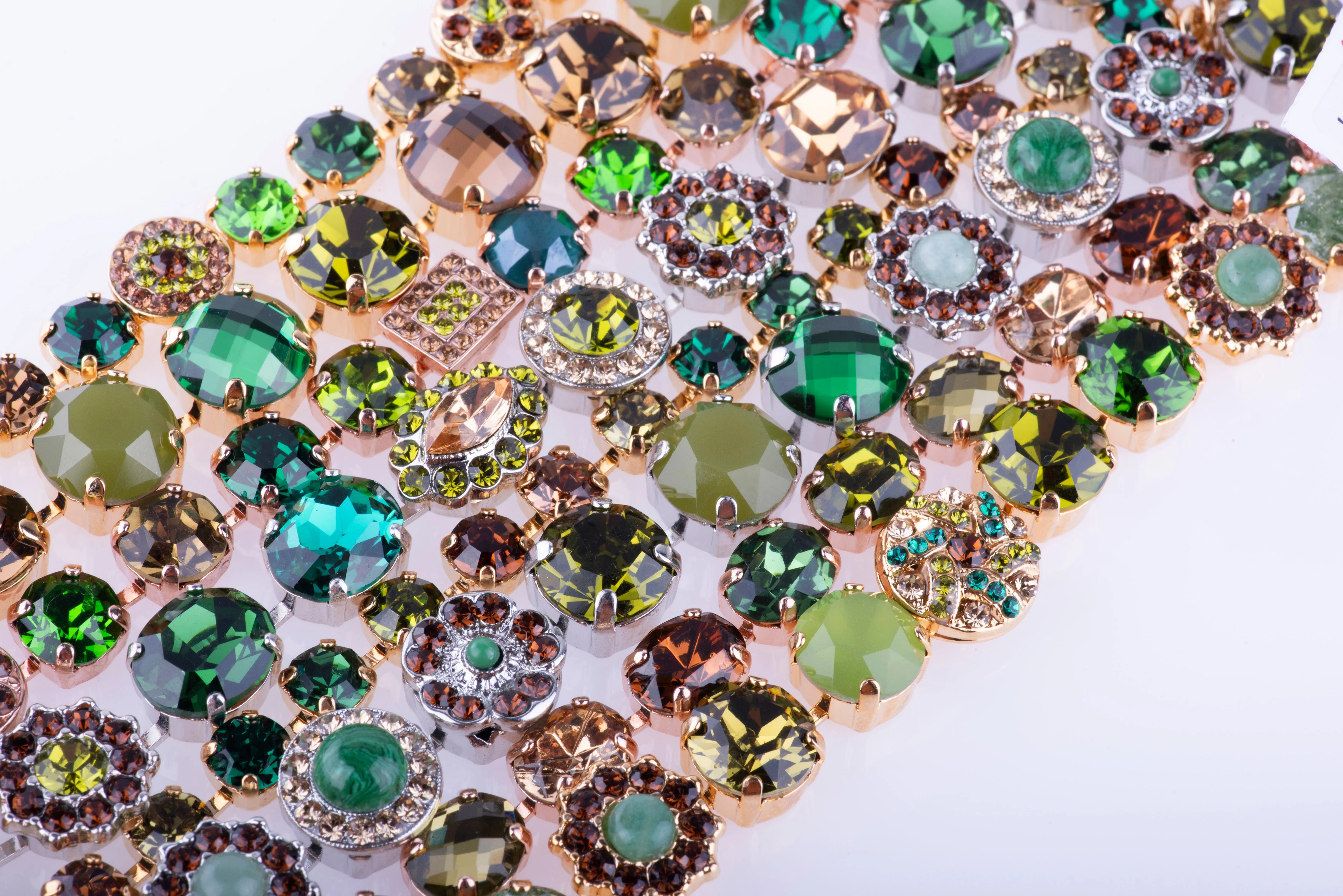 Flower and Briolette Leverback Earrings in "Evergreen" *Custom*