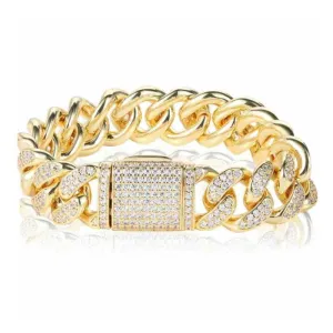 Full Zircon Bracelet 18K Gold Chain