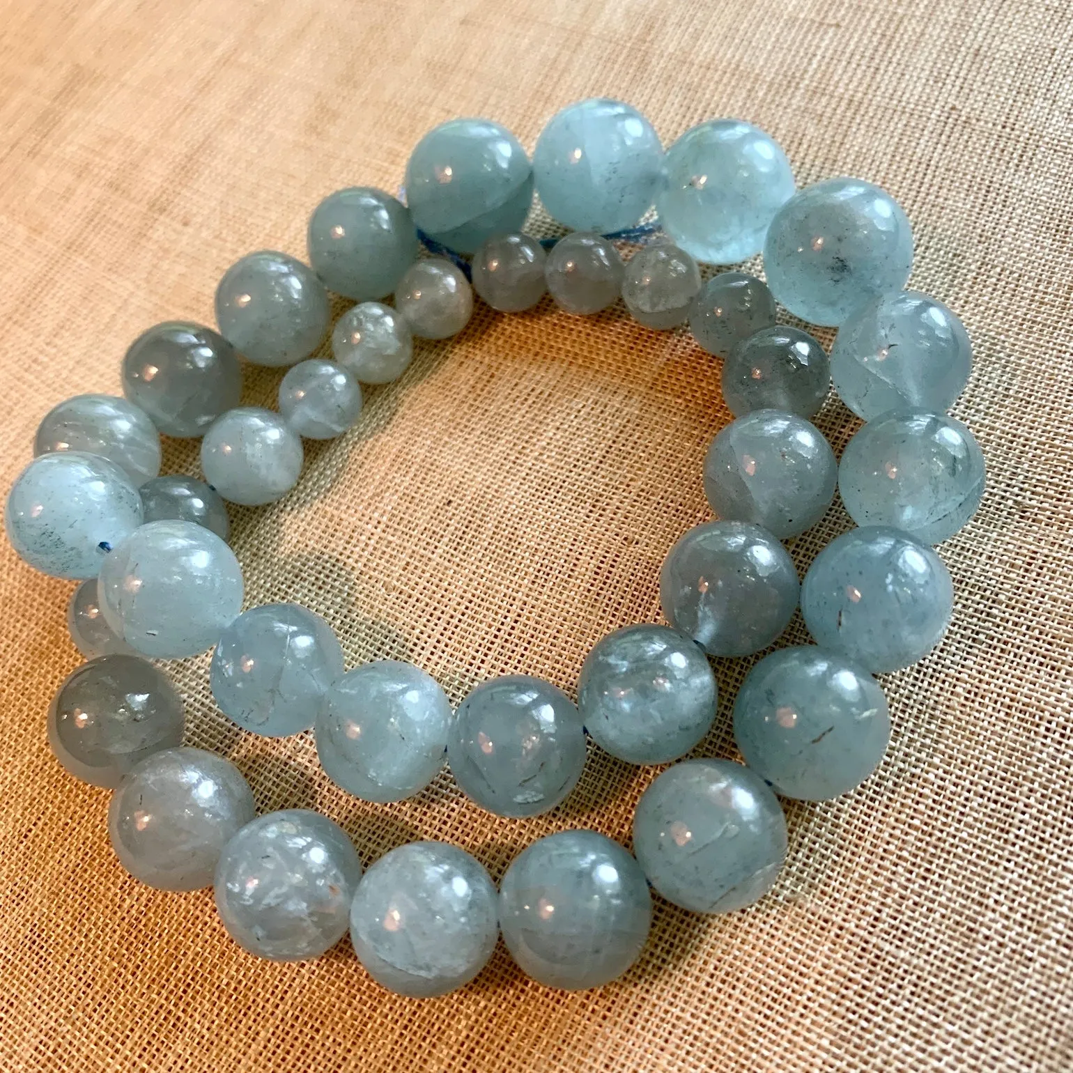 Graduated Aquamarine Rounds