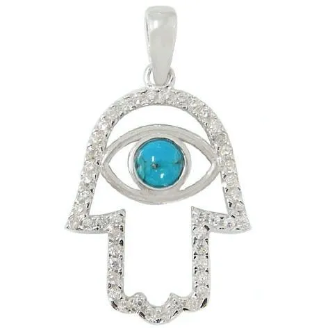 Hamsa Evil Eye Pendant