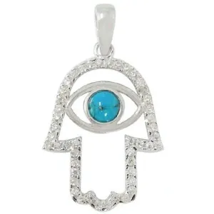 Hamsa Evil Eye Pendant