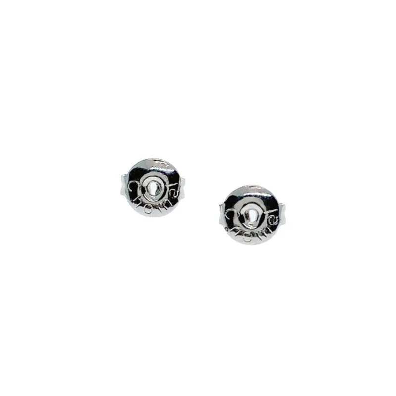Heart 7mm Cubic Zirconia Rhodium Plated Stud Earrings
