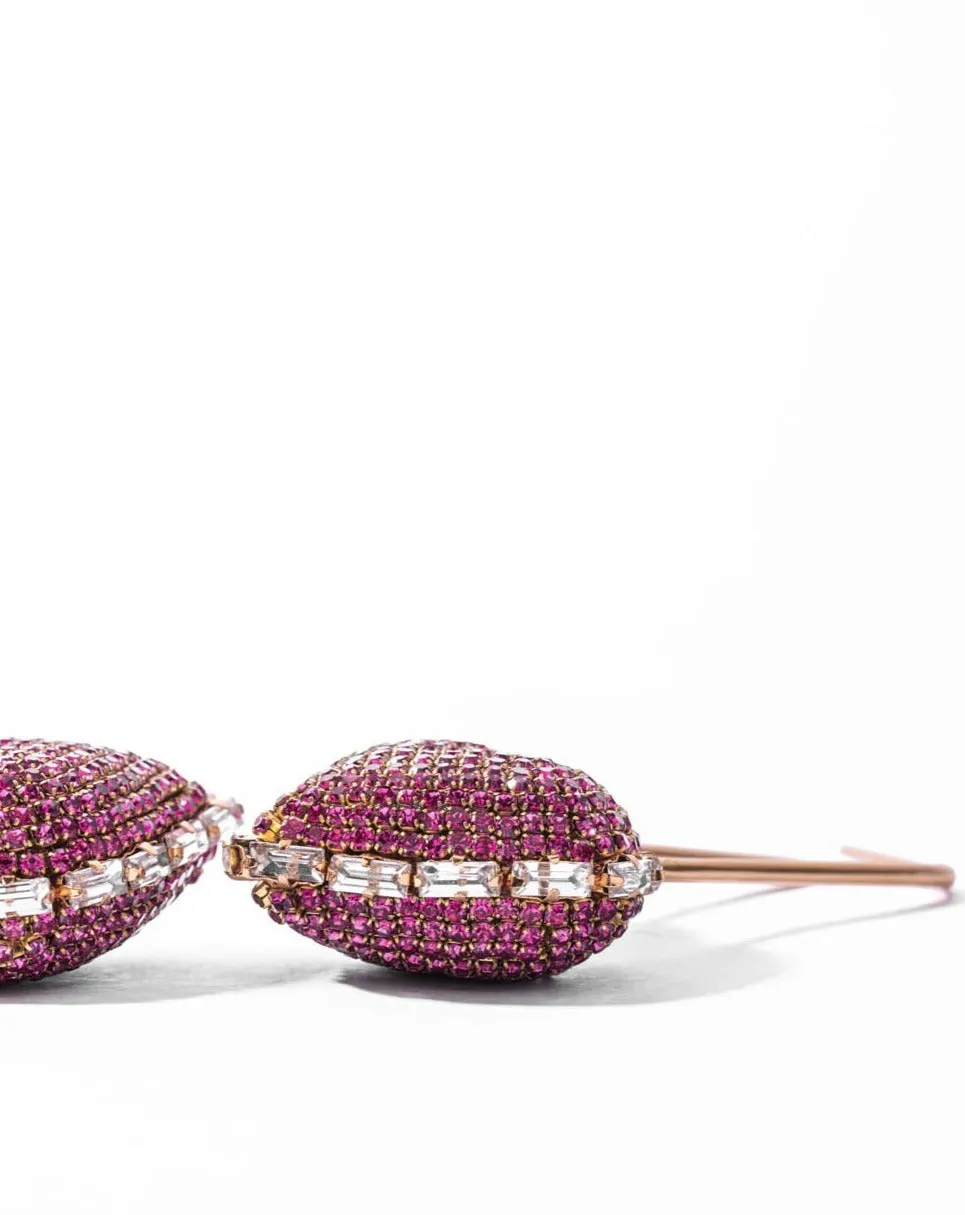 Heart Lock Hoops In Ruby Red