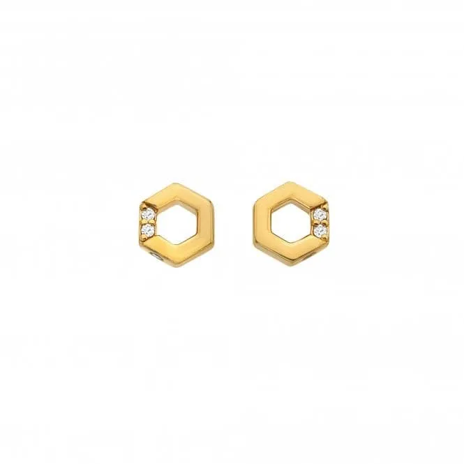 Hexagon White Topaz Earrings DE756