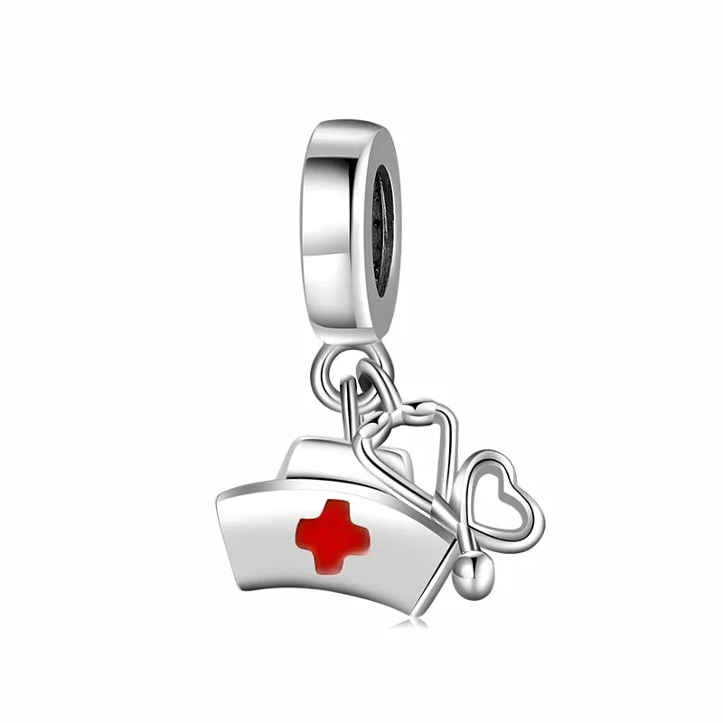 Hot 925 Sterling Silver Love Heart Hat Charm Sparkling CZ Fine Beads fit Original Pandora Bracelets Women Jewelry Making