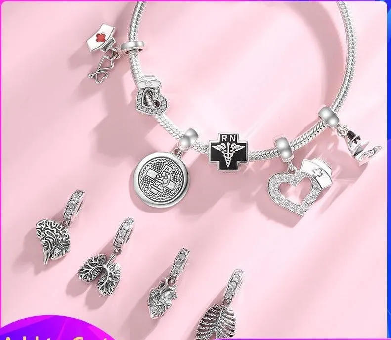 Hot 925 Sterling Silver Love Heart Hat Charm Sparkling CZ Fine Beads fit Original Pandora Bracelets Women Jewelry Making