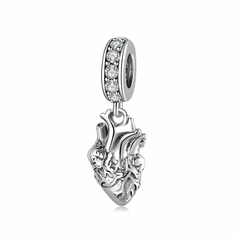 Hot 925 Sterling Silver Love Heart Hat Charm Sparkling CZ Fine Beads fit Original Pandora Bracelets Women Jewelry Making
