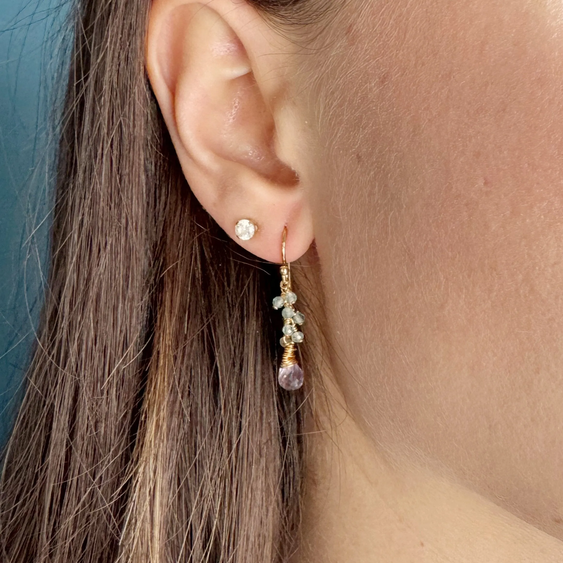 Iolite and Zircon Maribella Earrings