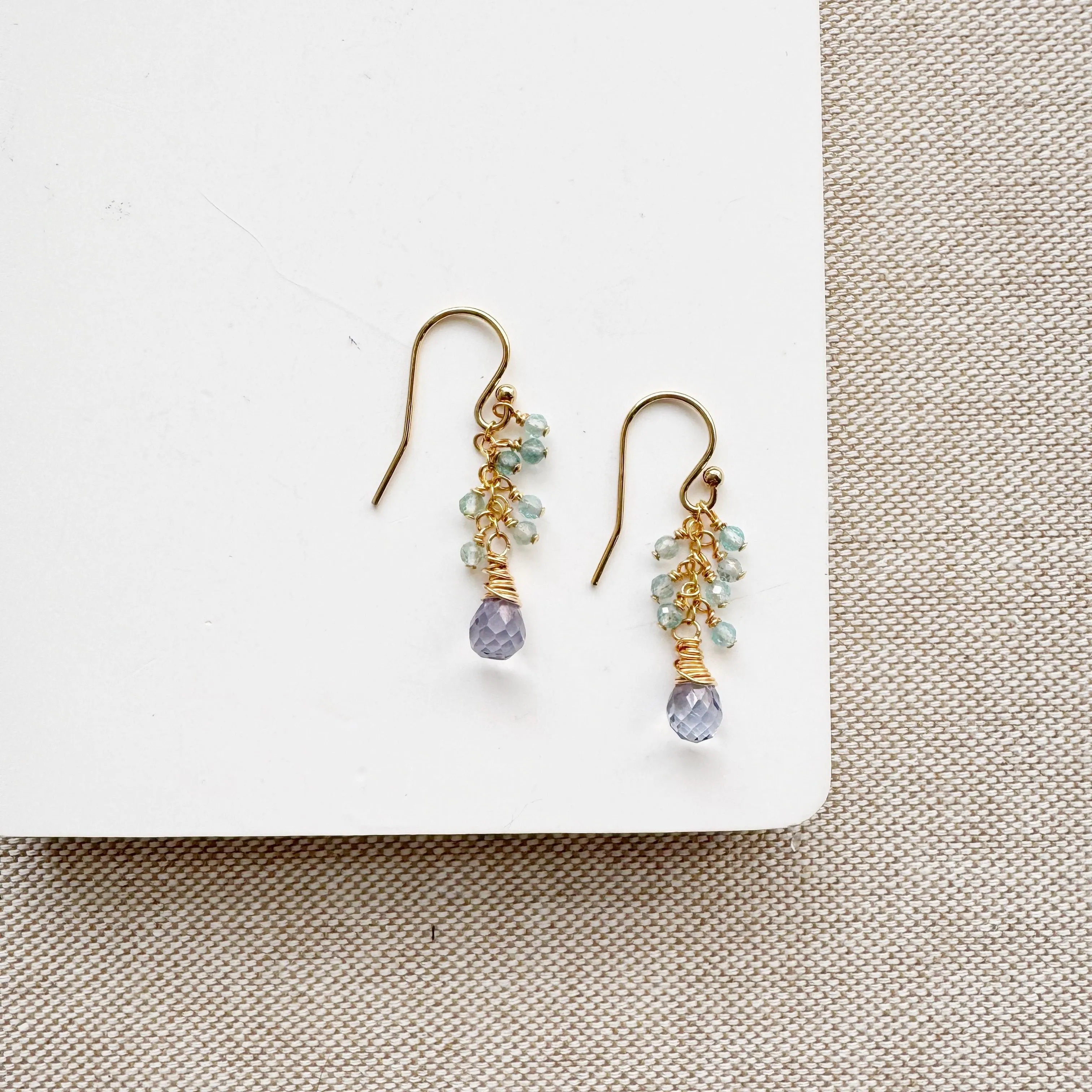 Iolite and Zircon Maribella Earrings