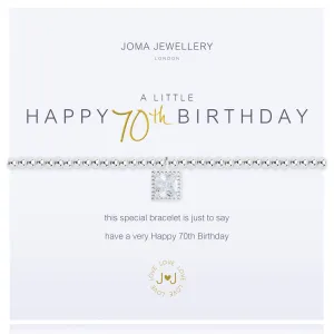 Joma Jewellery Silver A Little 'Happy 70th Birthday' Bracelet