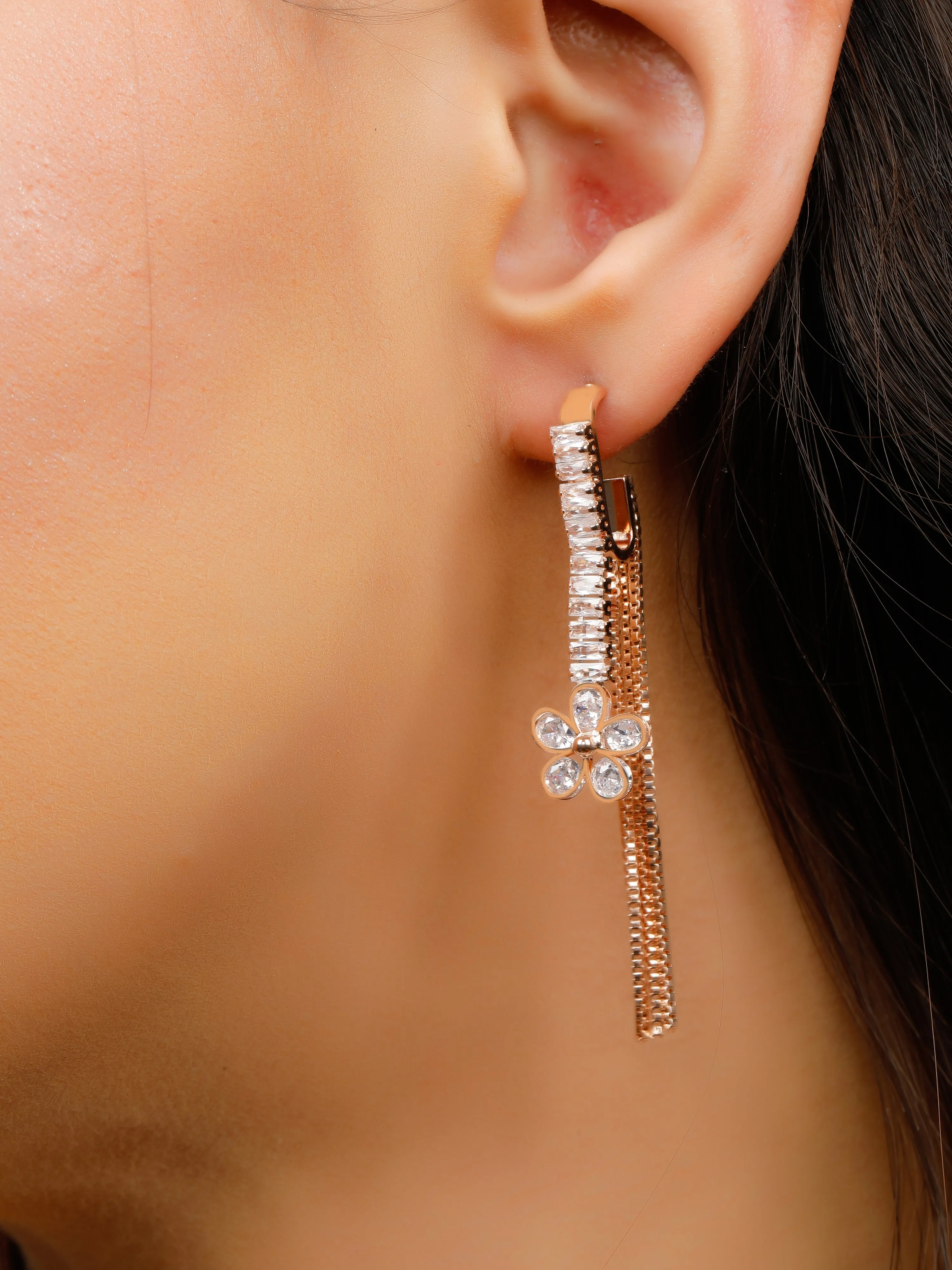Kirata Zircon Rose Gold Earrings