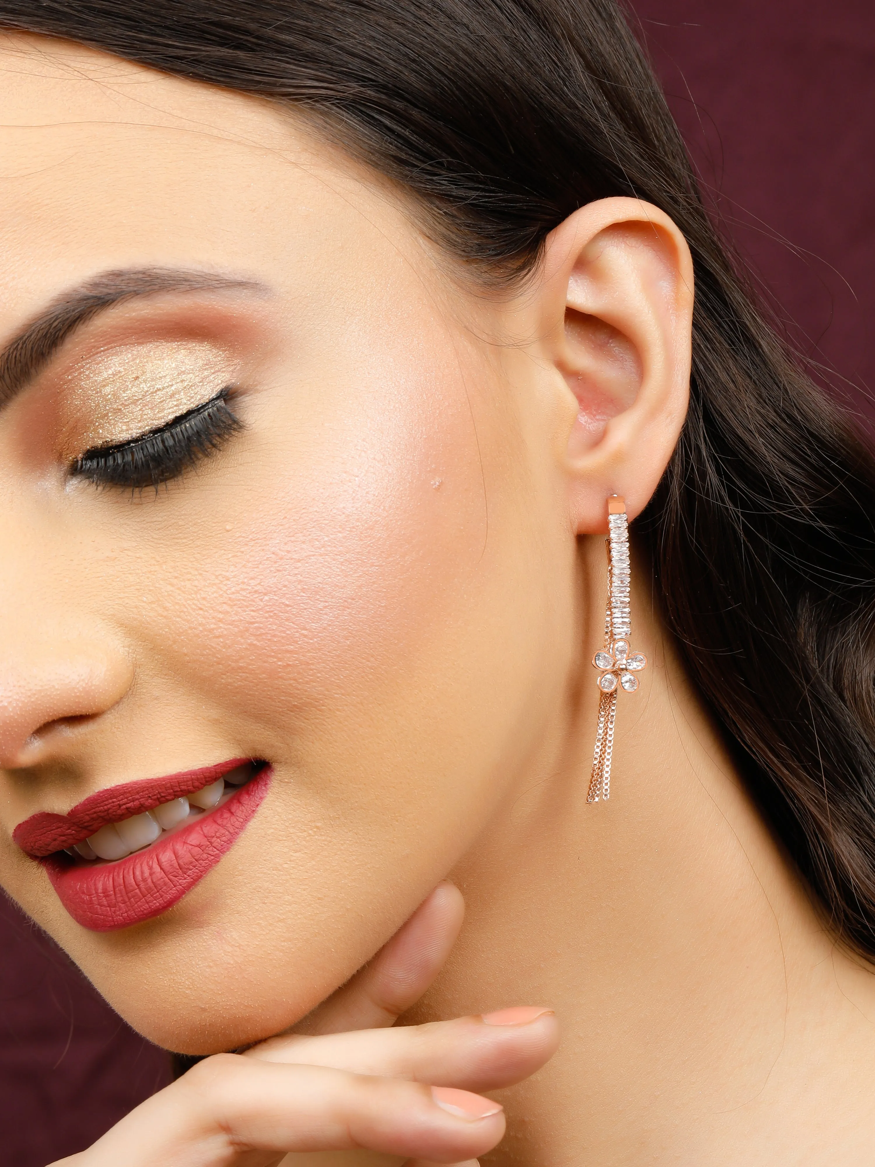Kirata Zircon Rose Gold Earrings