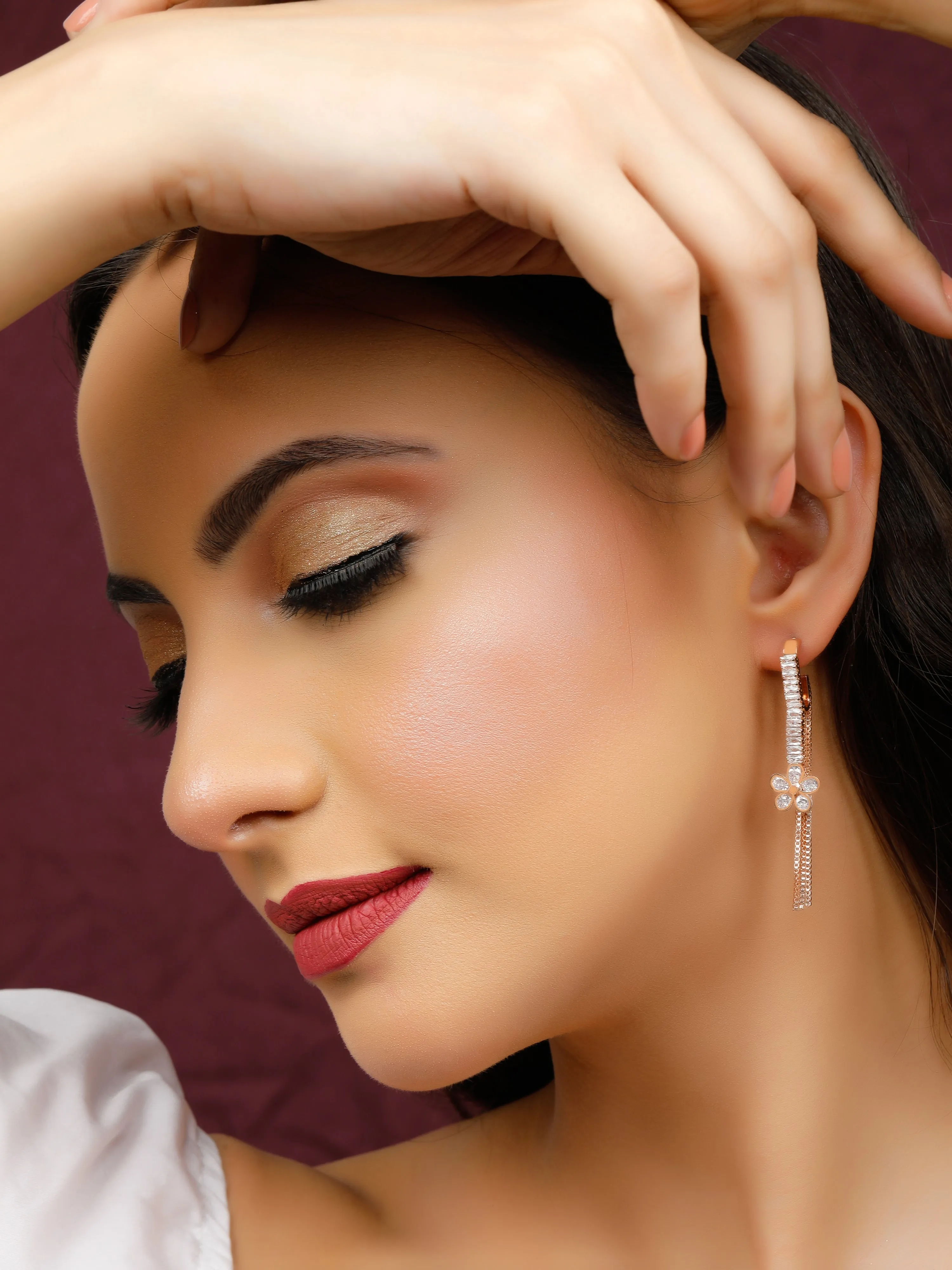 Kirata Zircon Rose Gold Earrings