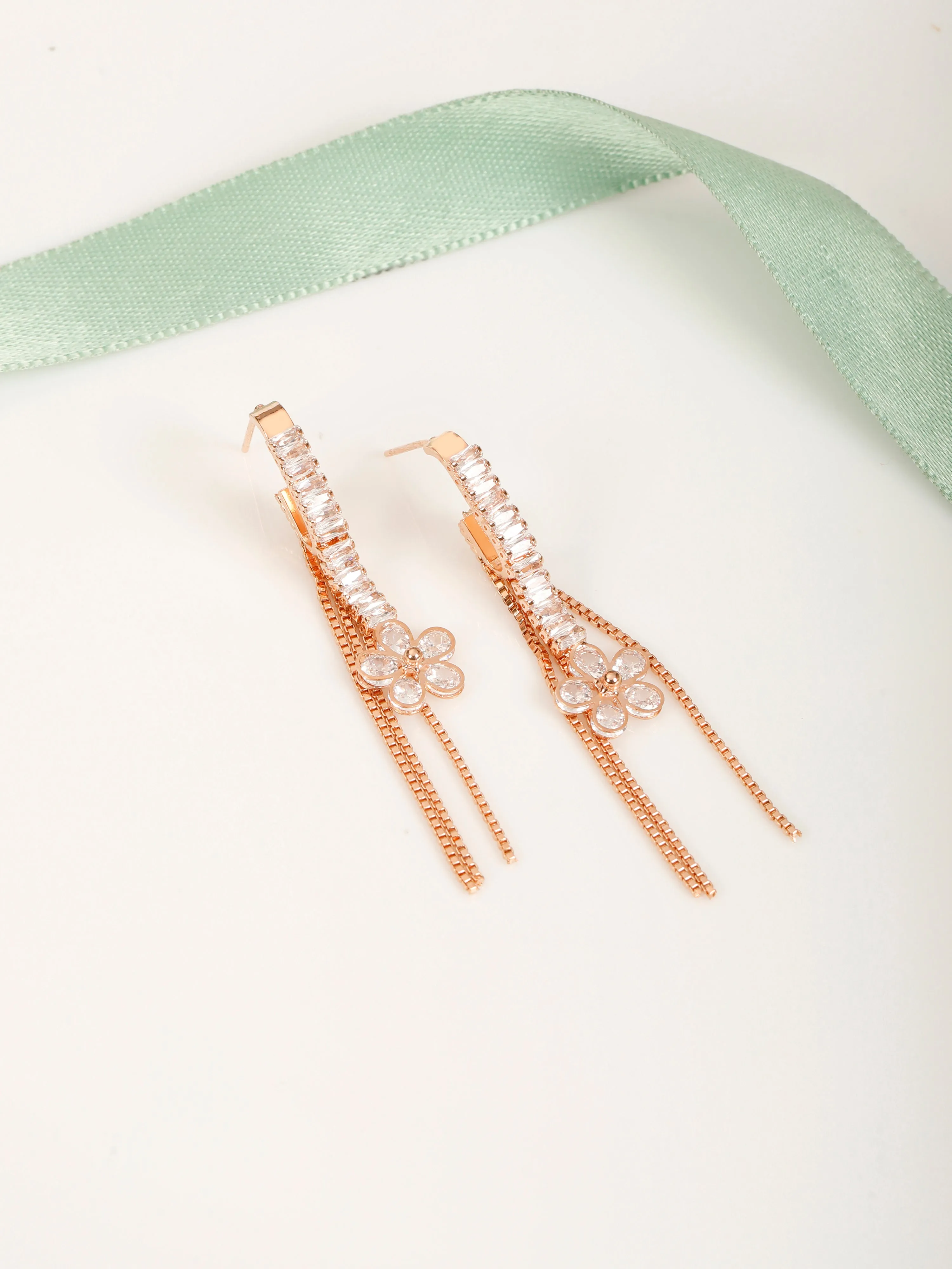 Kirata Zircon Rose Gold Earrings