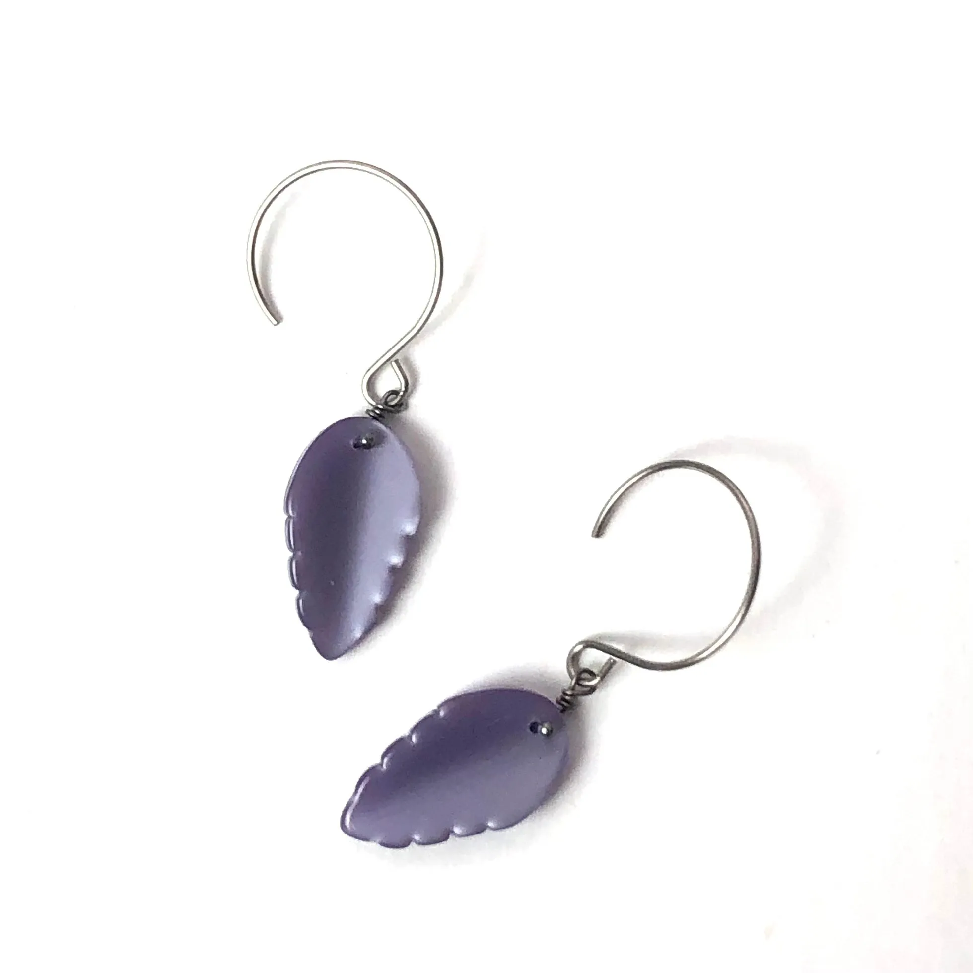 Lilac Moonglow Leaf Drop Earrings