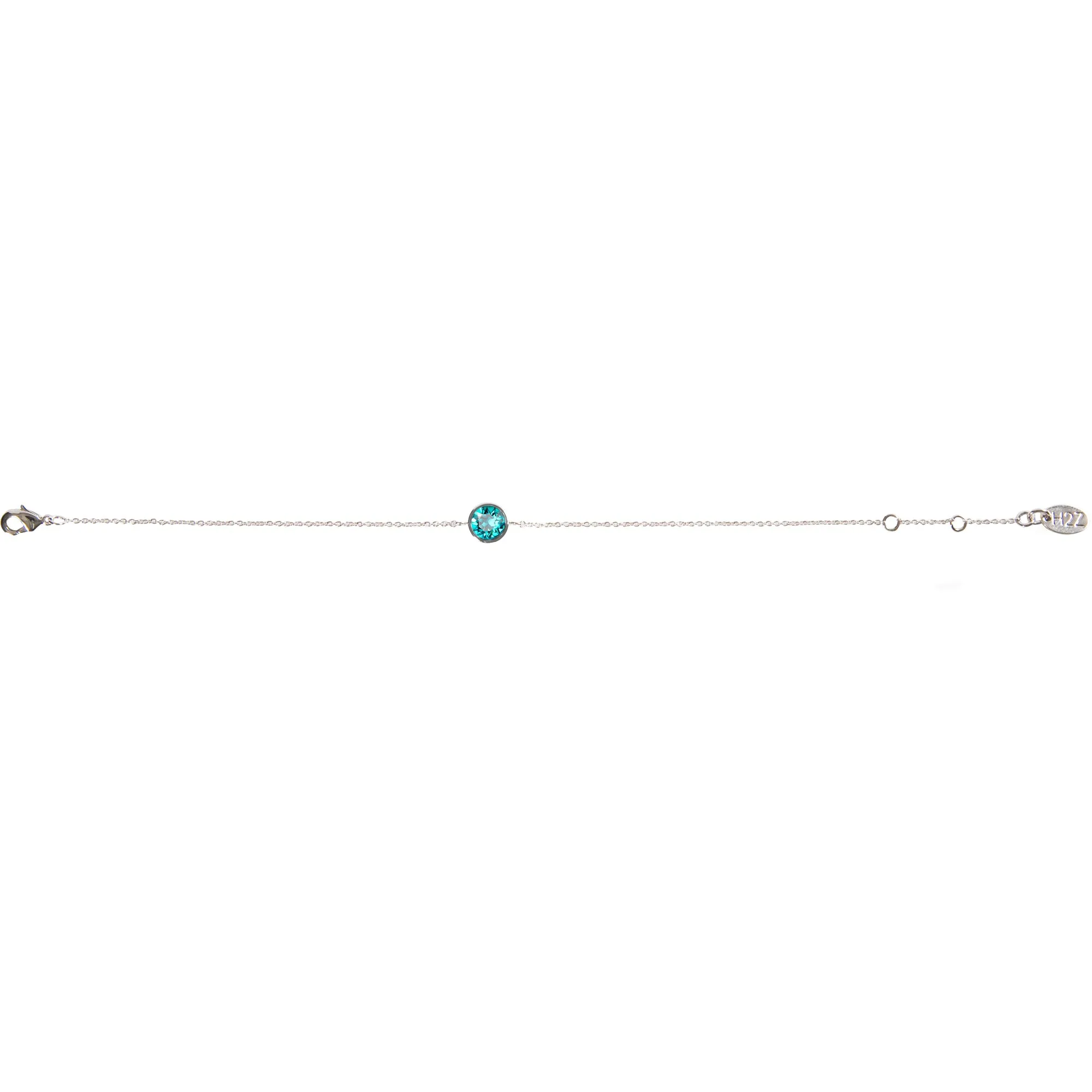 Liza Birthstone December Blue Zircon 6.5"-7.625" Crystal Bracelet made from Austrian Crystals