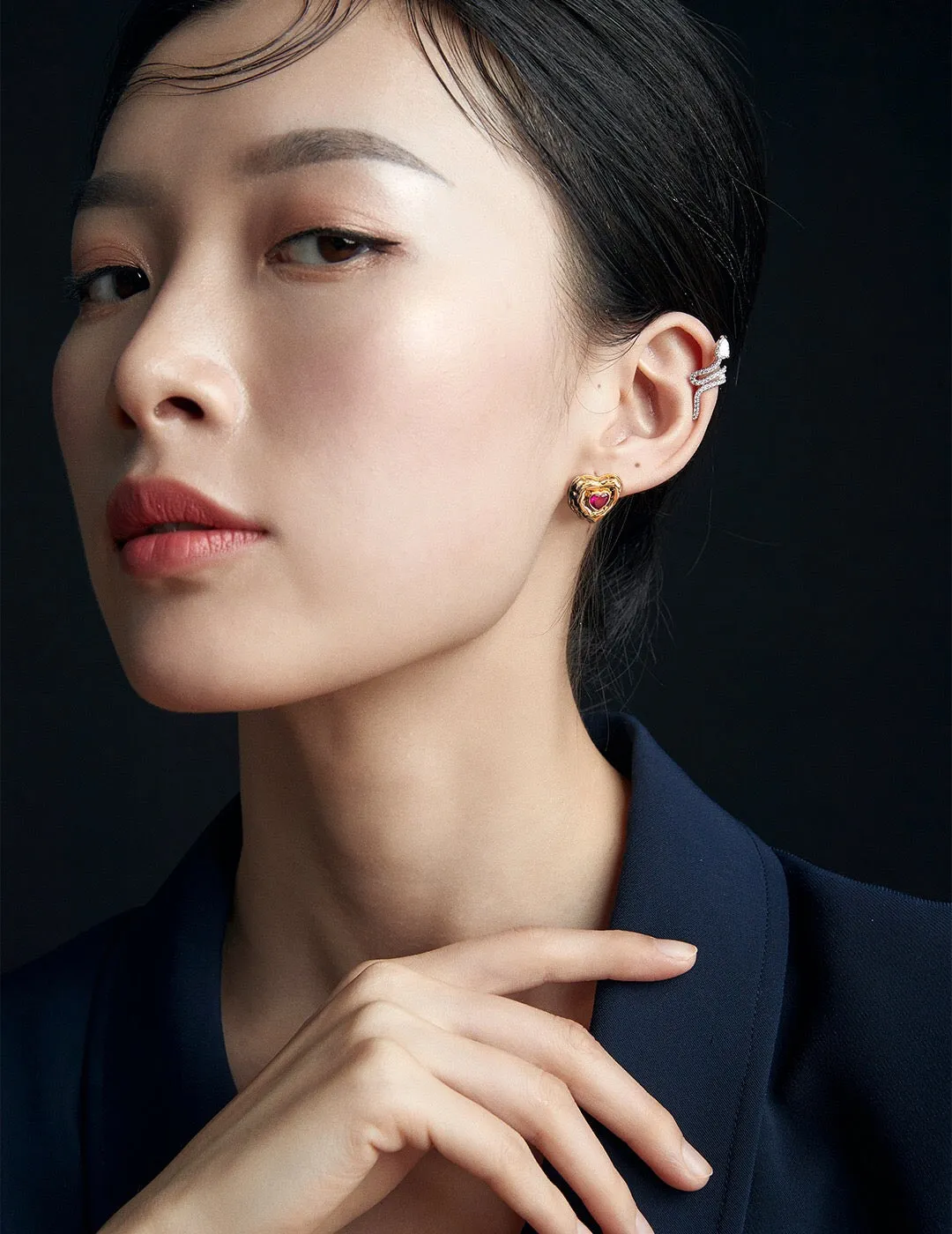 Love Heart Zirconia Earrings