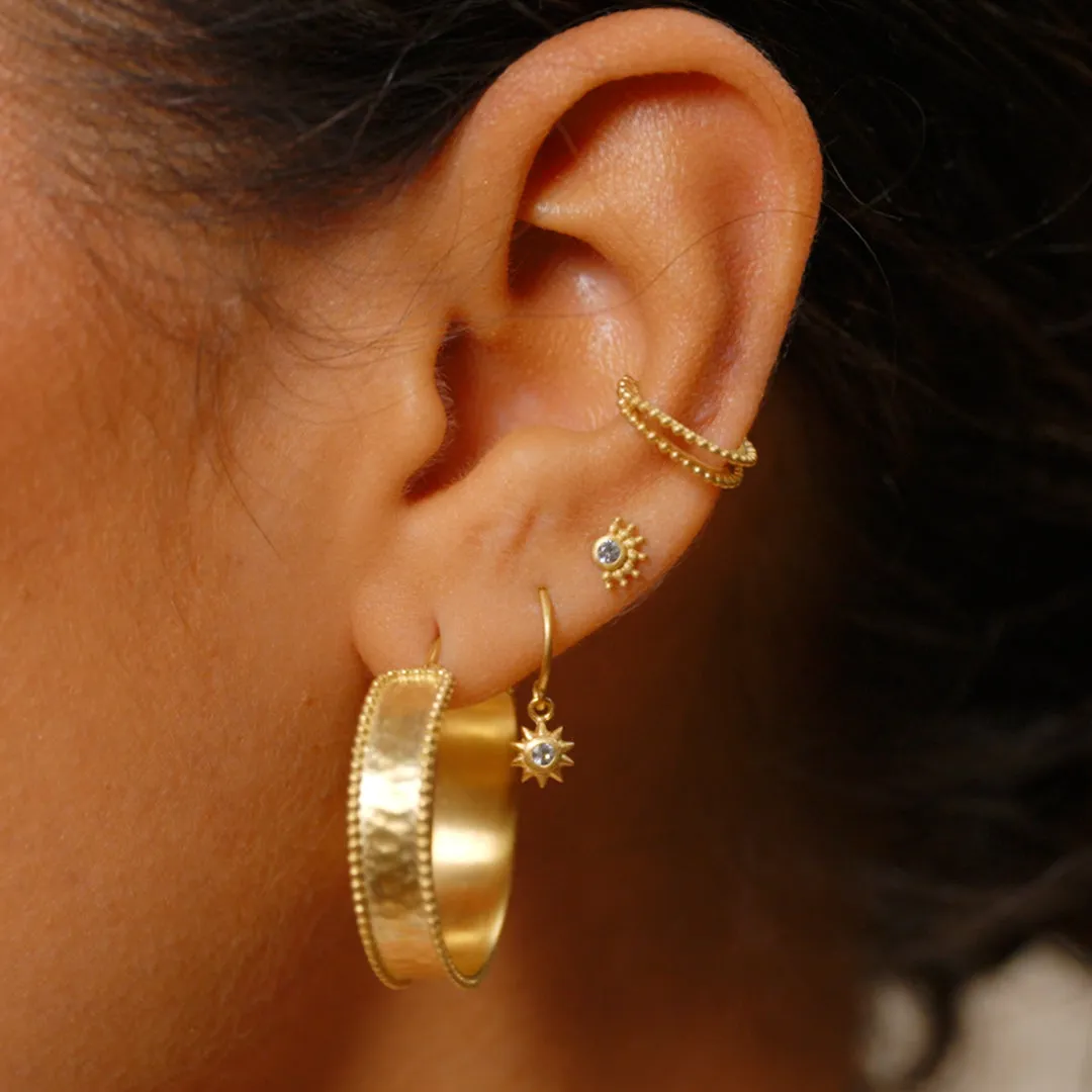 Lucent Spirit Mini Sun Hoop Earrings