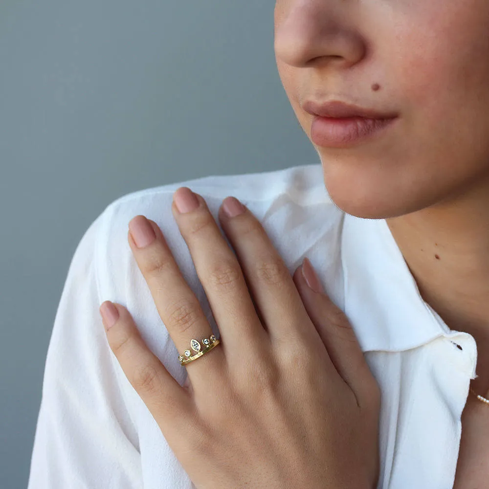 Marquise Crown Tiara Unique Eternity Ring