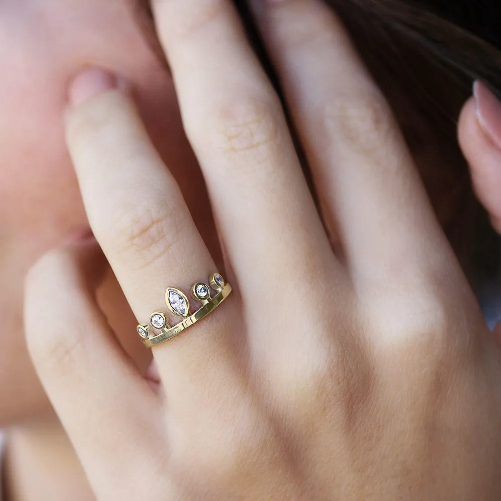 Marquise Crown Tiara Unique Eternity Ring