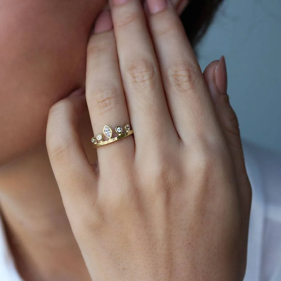 Marquise Crown Tiara Unique Eternity Ring