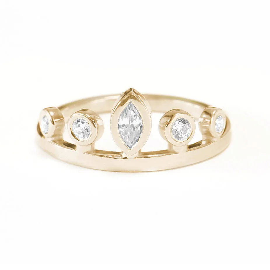 Marquise Crown Tiara Unique Eternity Ring