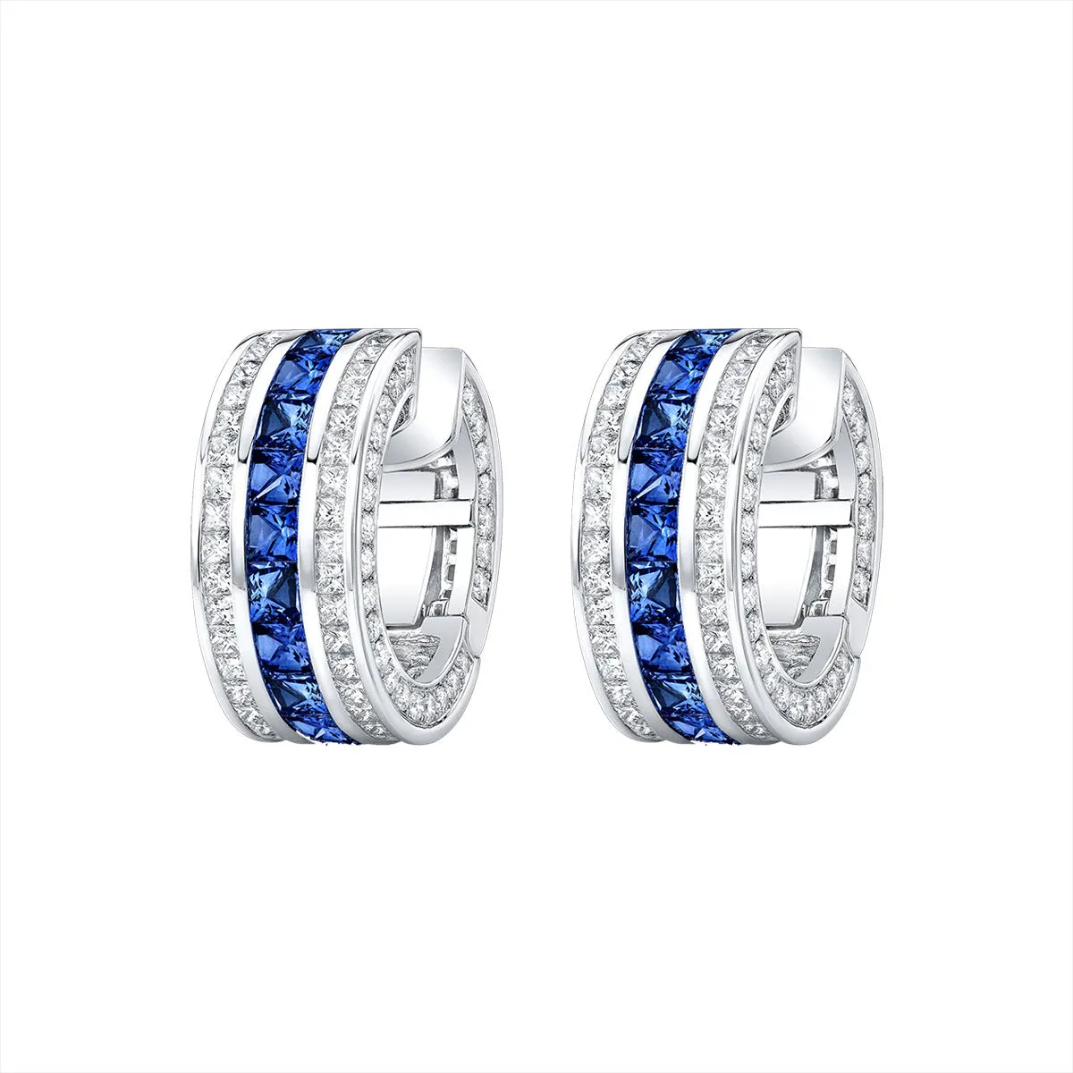Masterpiece Sapphire and Diamond Clutch Earrings