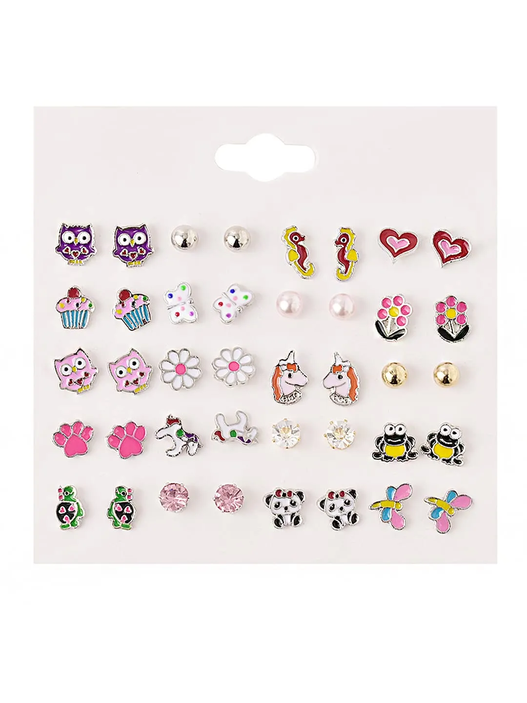 Melbees by Yellow Chimes Stud Earrings for Girls Combo of 20 Pairs Cute Little Stud Earrings Combo For Girls