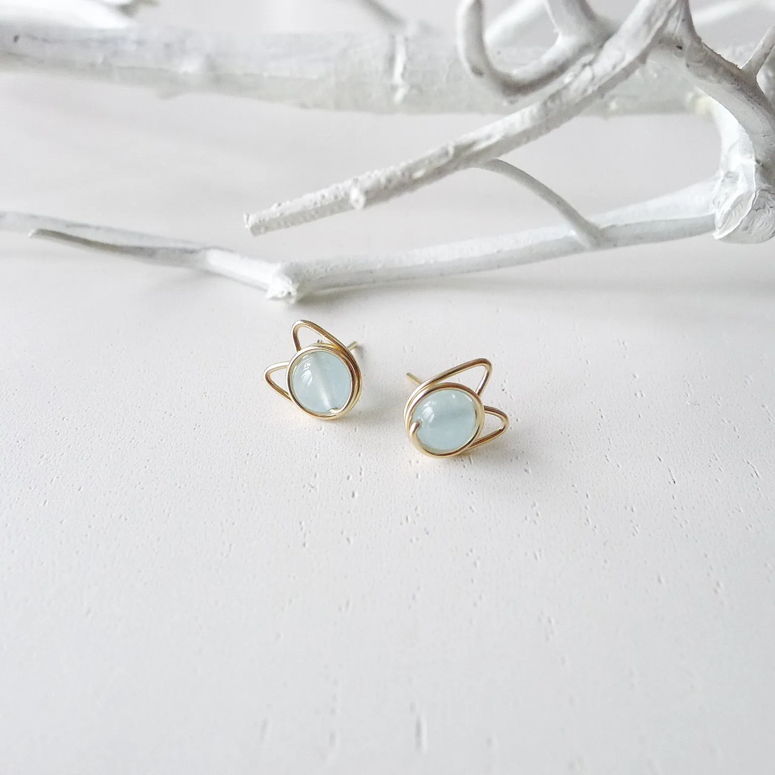 Meowstuds (Medium) / Aquamarine