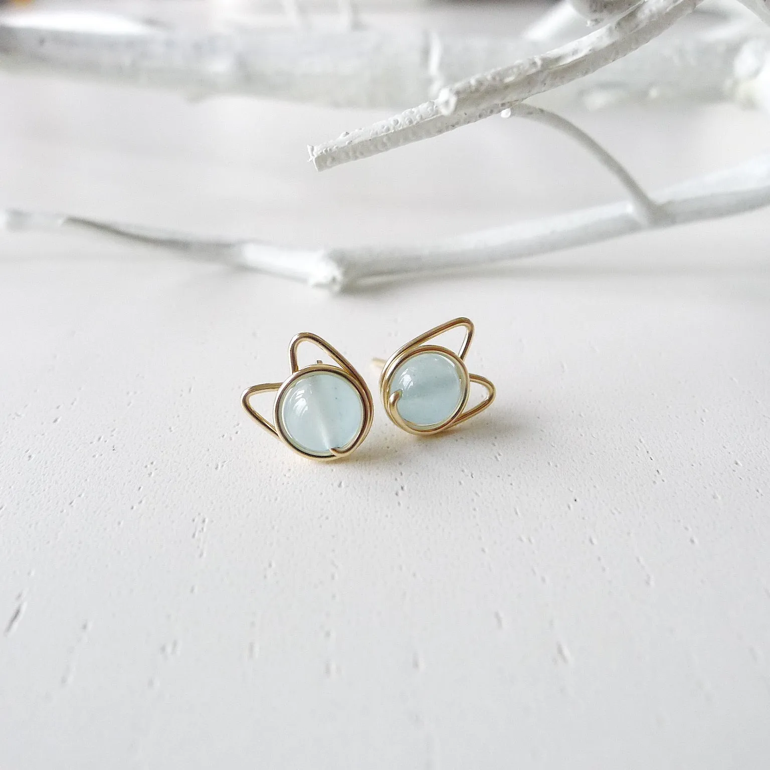 Meowstuds (Medium) / Aquamarine