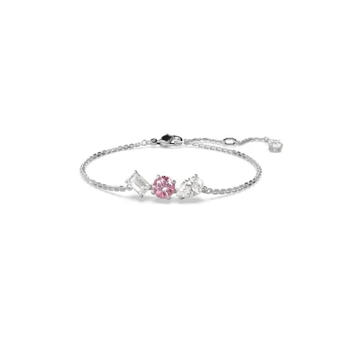 Mesmera Mixed Cuts Pink Rhodium Plated Bracelet 5668361
