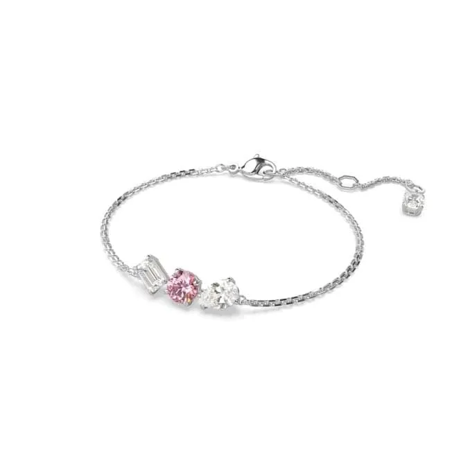 Mesmera Mixed Cuts Pink Rhodium Plated Bracelet 5668361