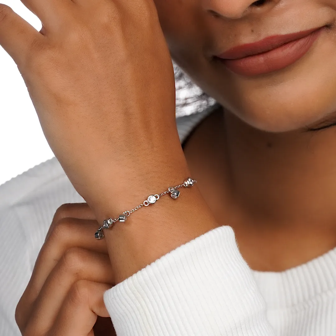 Mi Amor 925 Sterling Silver Zircon Bracelet