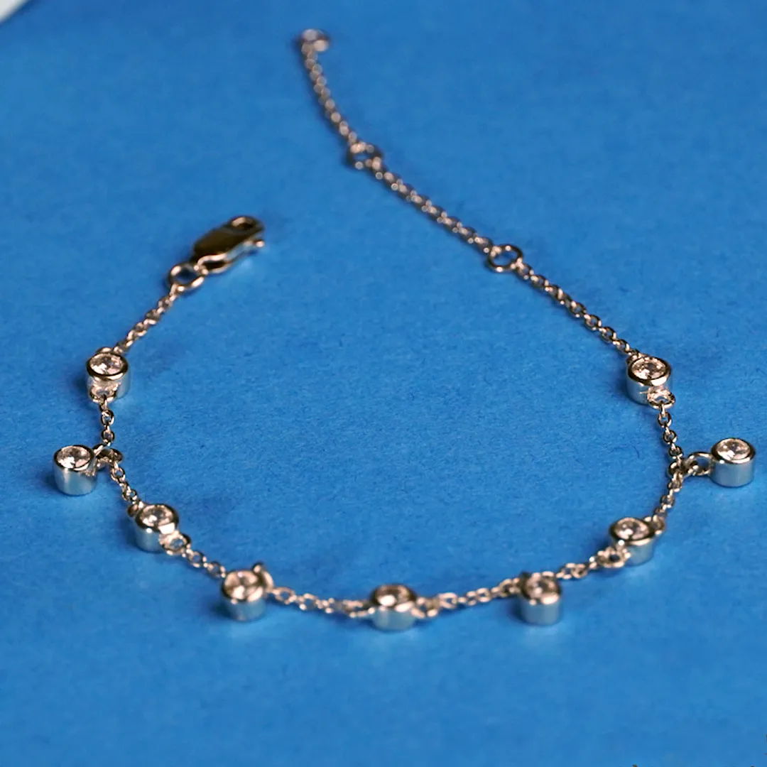 Mi Amor 925 Sterling Silver Zircon Bracelet