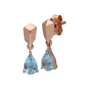 Mini Statement Topas Ohrringe in Rose Vergoldetem 925 Sterling Silber