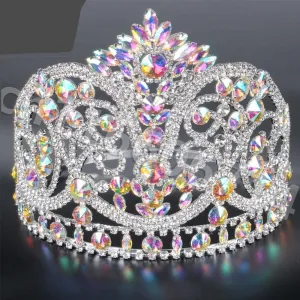 Miss Beauty Pageant Tiara Crown Clear Crystals Full Circle Party Hair Accessory