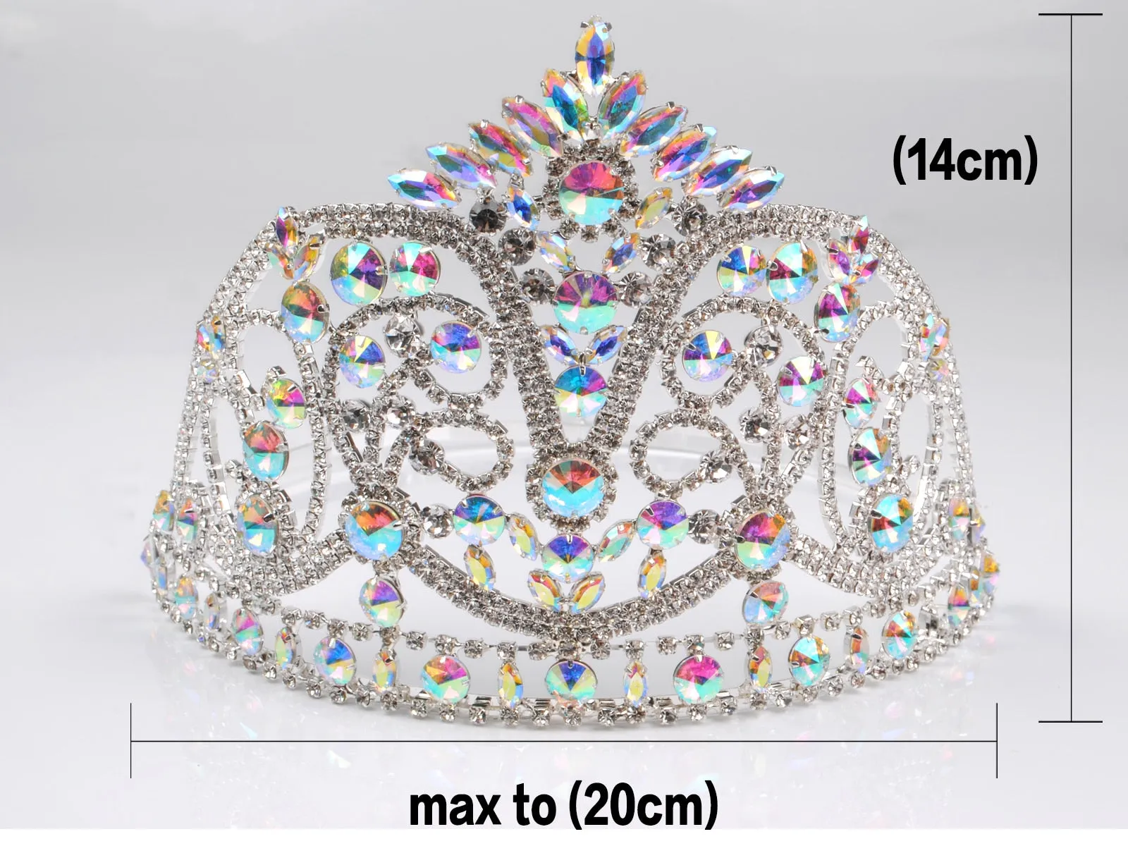 Miss Beauty Pageant Tiara Crown Clear Crystals Full Circle Party Hair Accessory