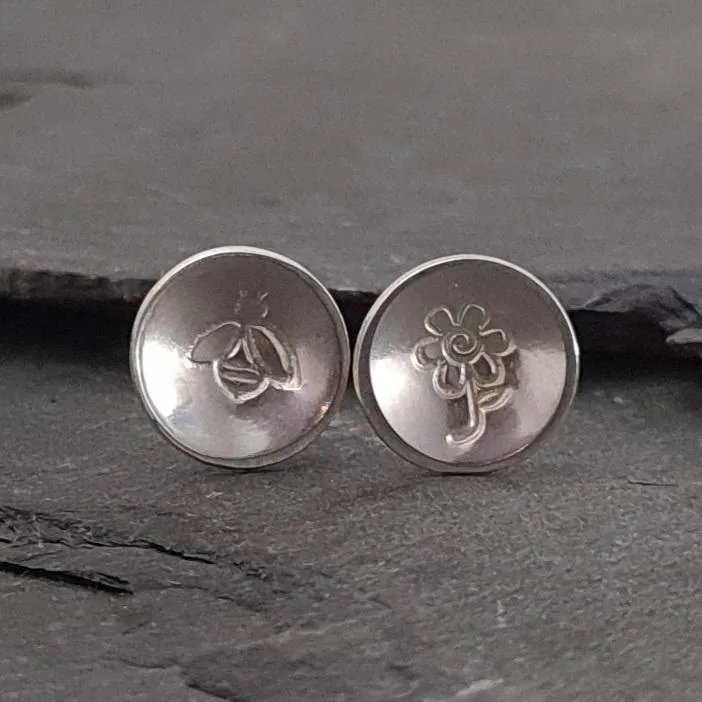 Mix & Match Floral Sterling Silver Stud Earrings