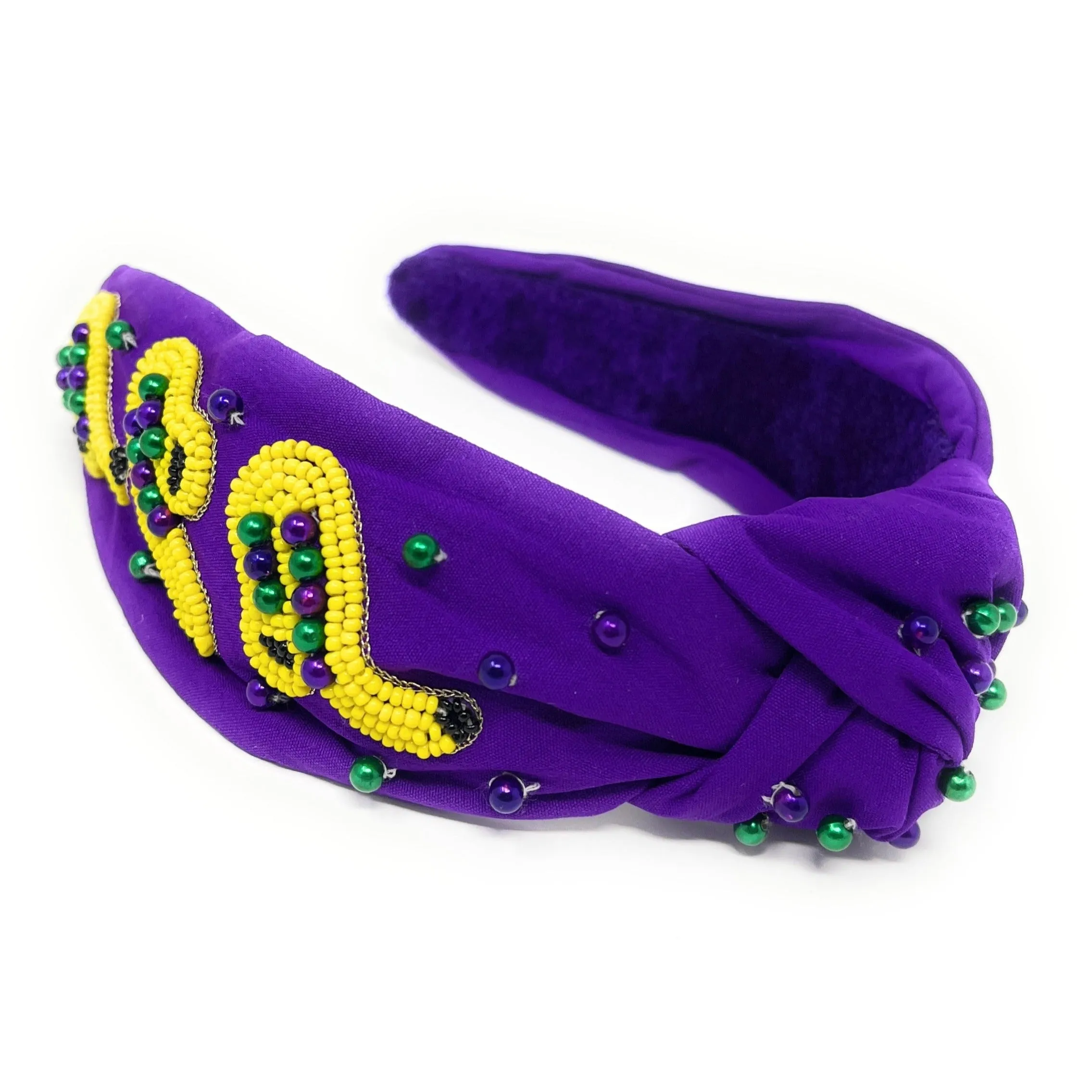 New! Hand Beaded Saxophone Purple Headband