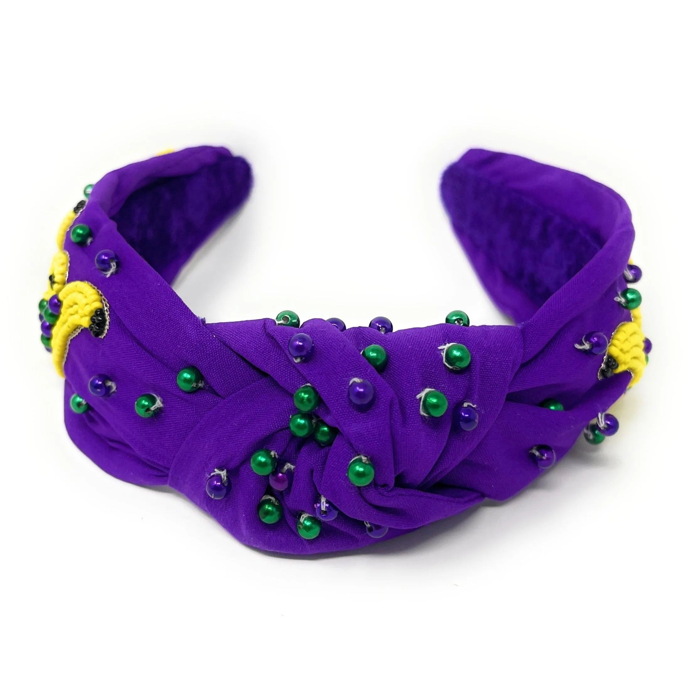 New! Hand Beaded Saxophone Purple Headband