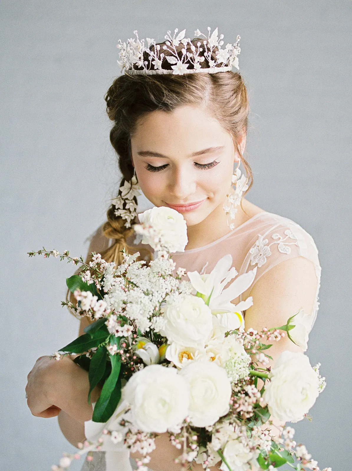 NICOLE Clay Flower Bridal Crown