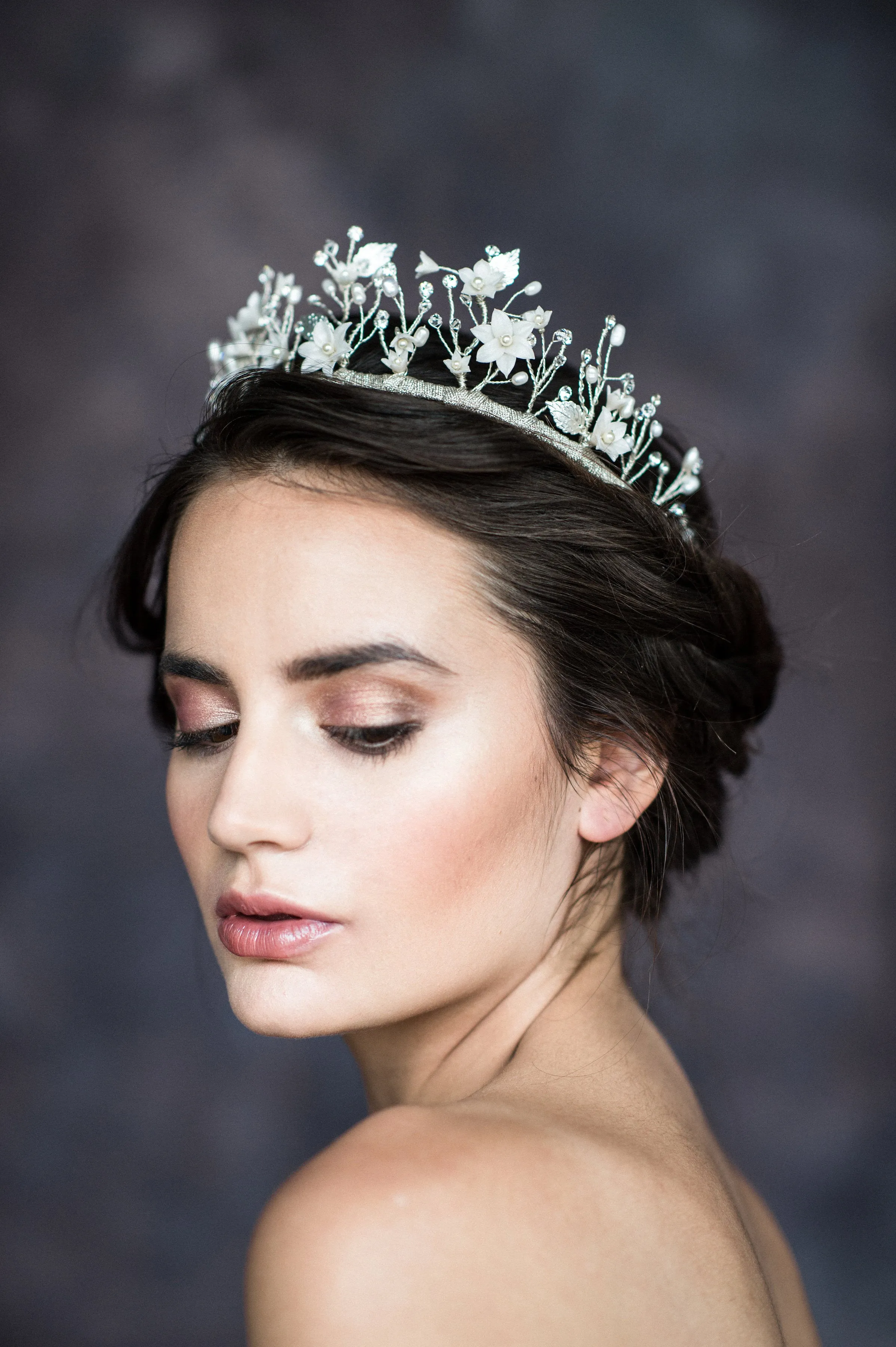 NICOLE Clay Flower Bridal Crown