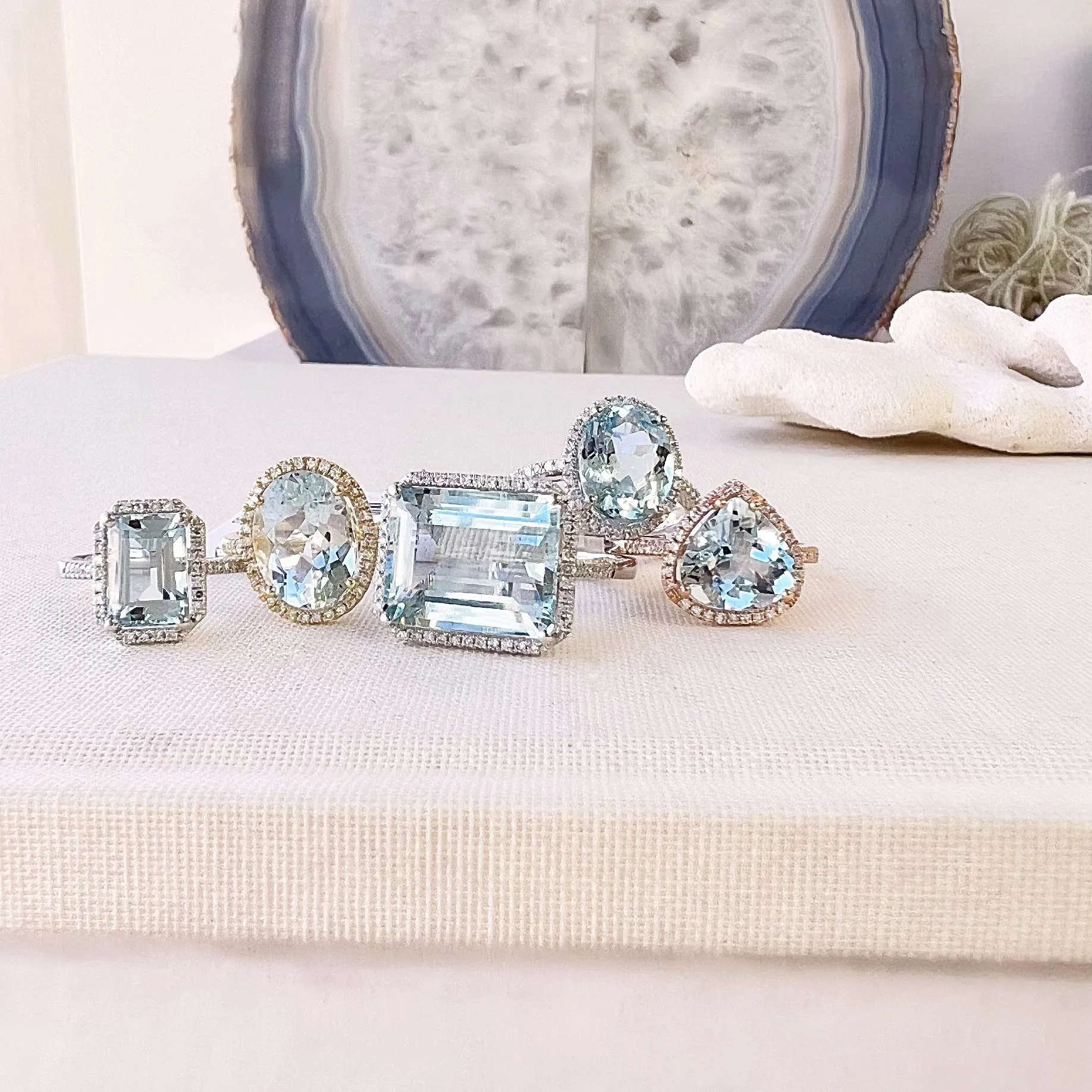 One of a Kind Oval Aquamarine Ring in Yellow Gold