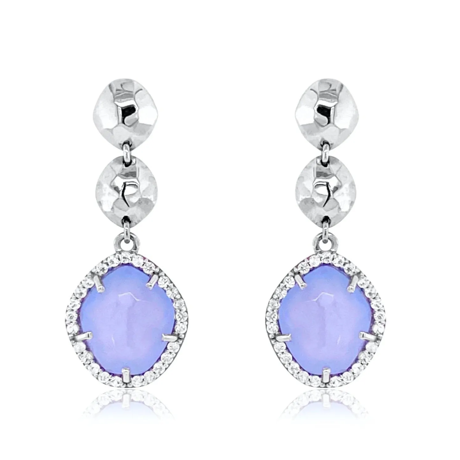 PANORAMA Earrings - Blue Chalcedony / SS